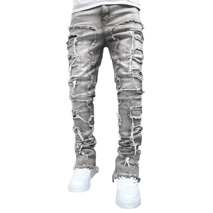 Men's Ripped Distressed Denim Jeans Casual Pants
