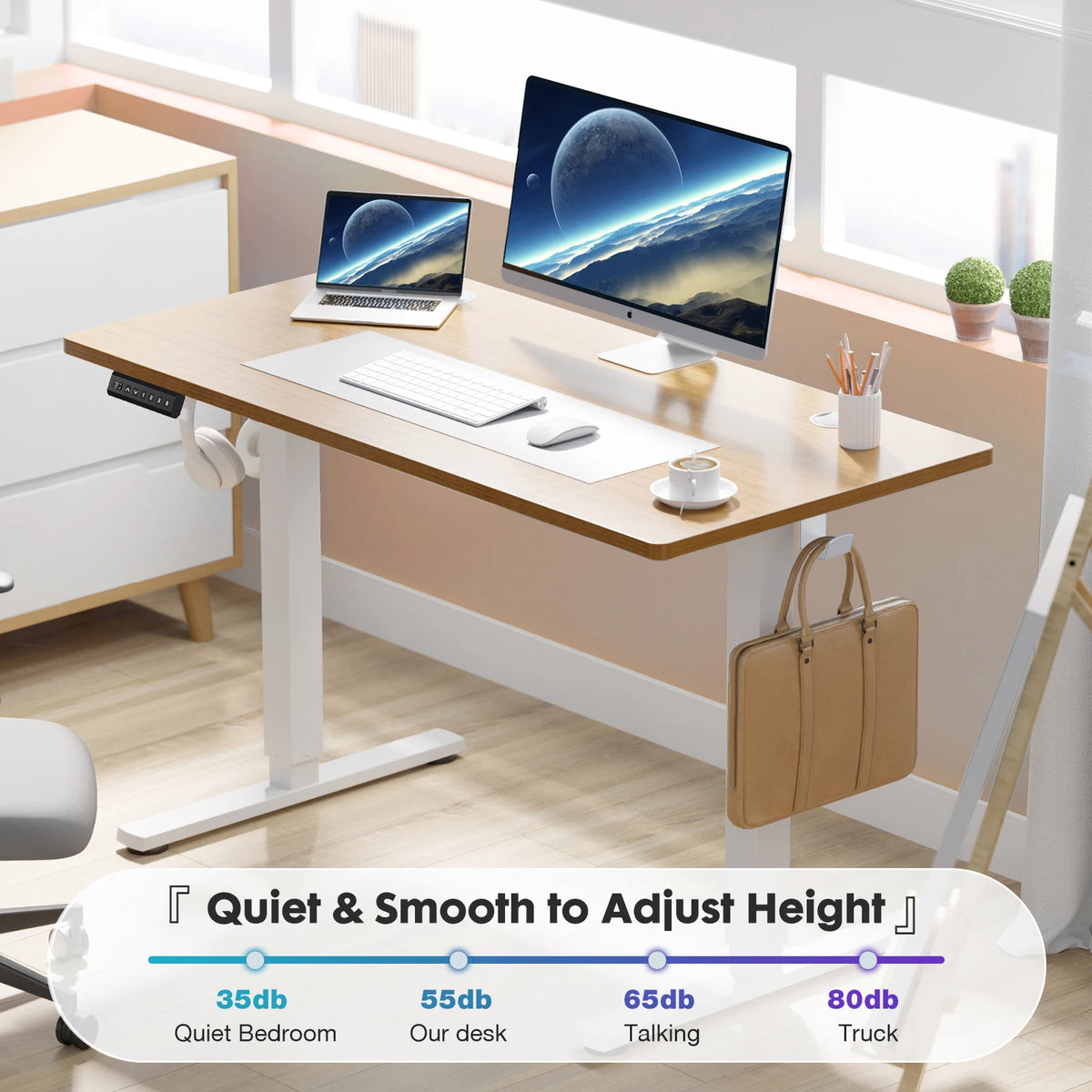 JHK Electric Height Adjustable Standing Desk 40x24 Inch