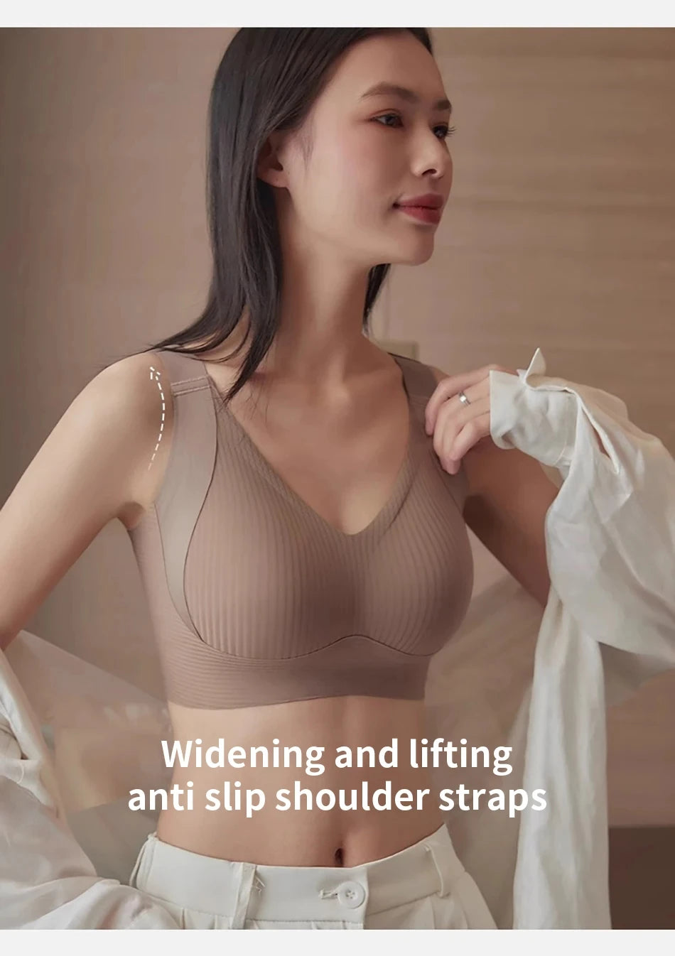 Women's Seamless Wire-Free Bra, Thin Style, Large Size
