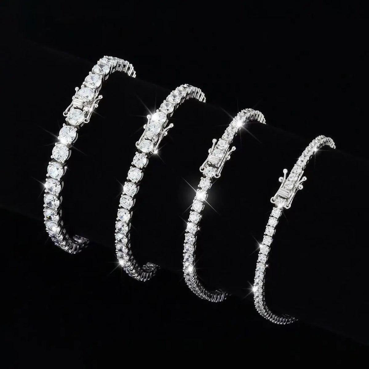 Moissanite Tennis Bracelet 925 Sterling Silver 18K Gold