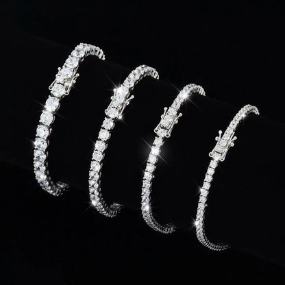 Moissanite Tennis Bracelet 925 Sterling Silver 18K Gold