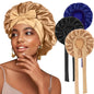 Satin Solid Sleeping Hat with Stretchy Tie Band