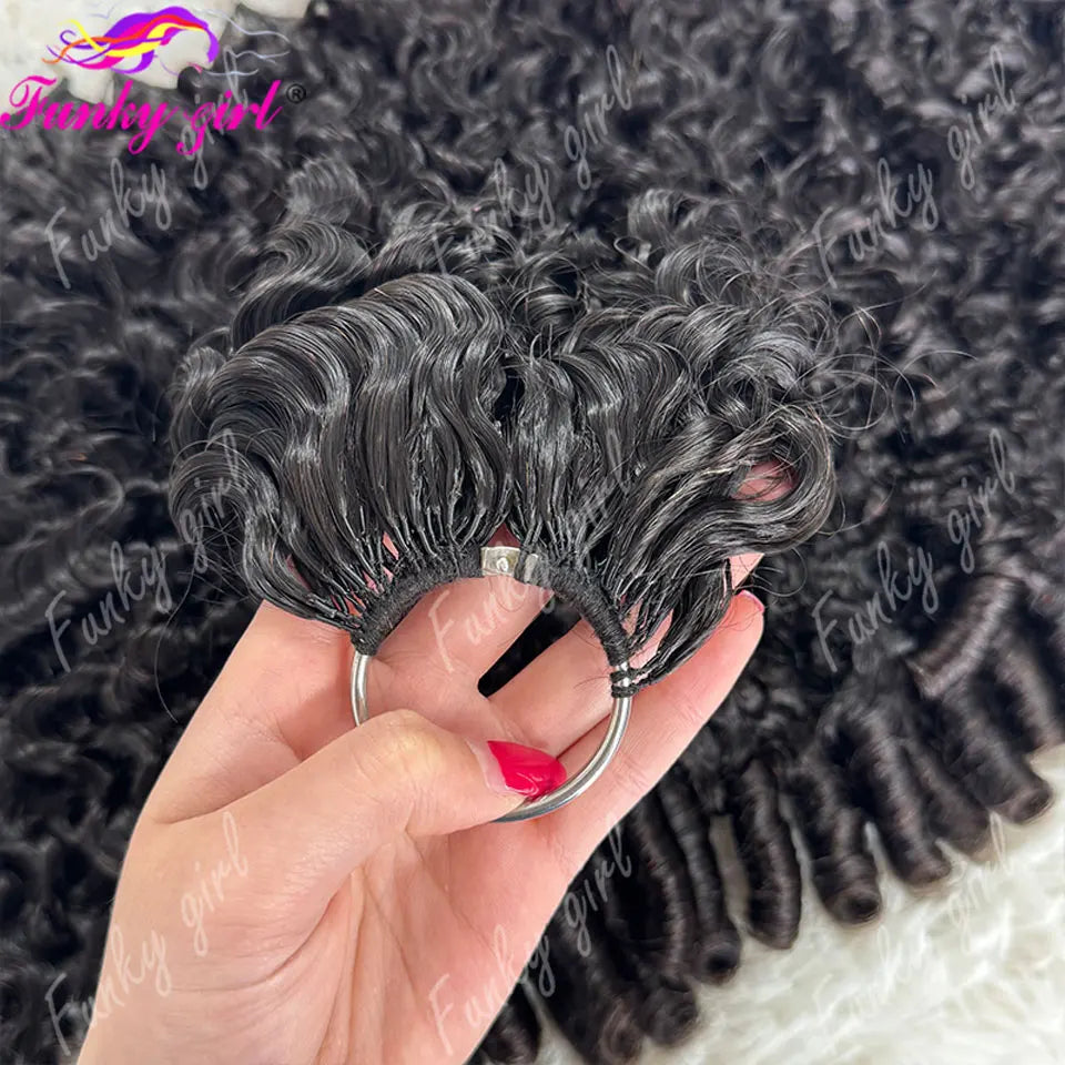 12A Curly Crochet Human Hair Extensions Natural Black