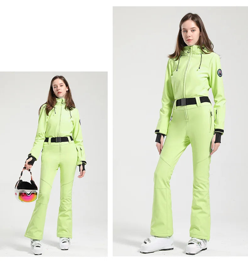 Gsou Women's Winter Snow Jumpsuit Waterproof Ski Suit