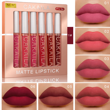 CAKAILA 6-Color Liquid Matte Lip Gloss Set