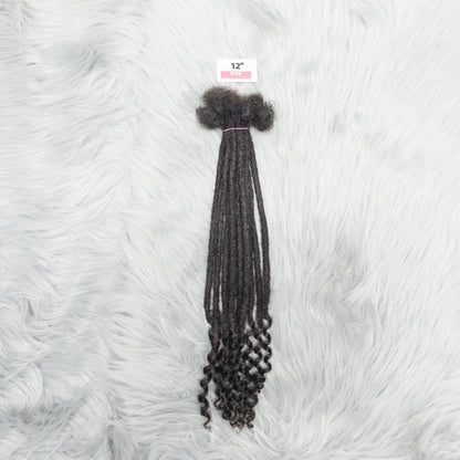 Natural Human Hair Dreadlock Extensions 8-12 Inch Curly Ends
