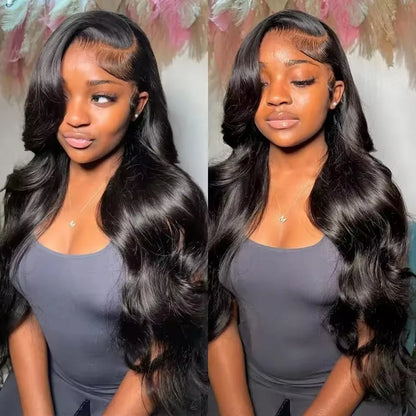 Body Wave 13x6 HD Transparent Lace Frontal Wig Natural Off Black