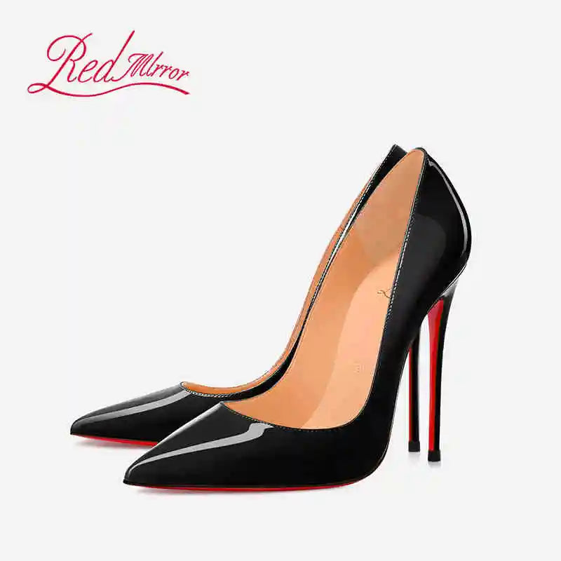 Black Patent Leather Pointed Toe High Heels