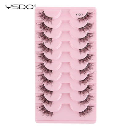 YSDO 5/10 Pairs Natural Soft Black Half Lashes