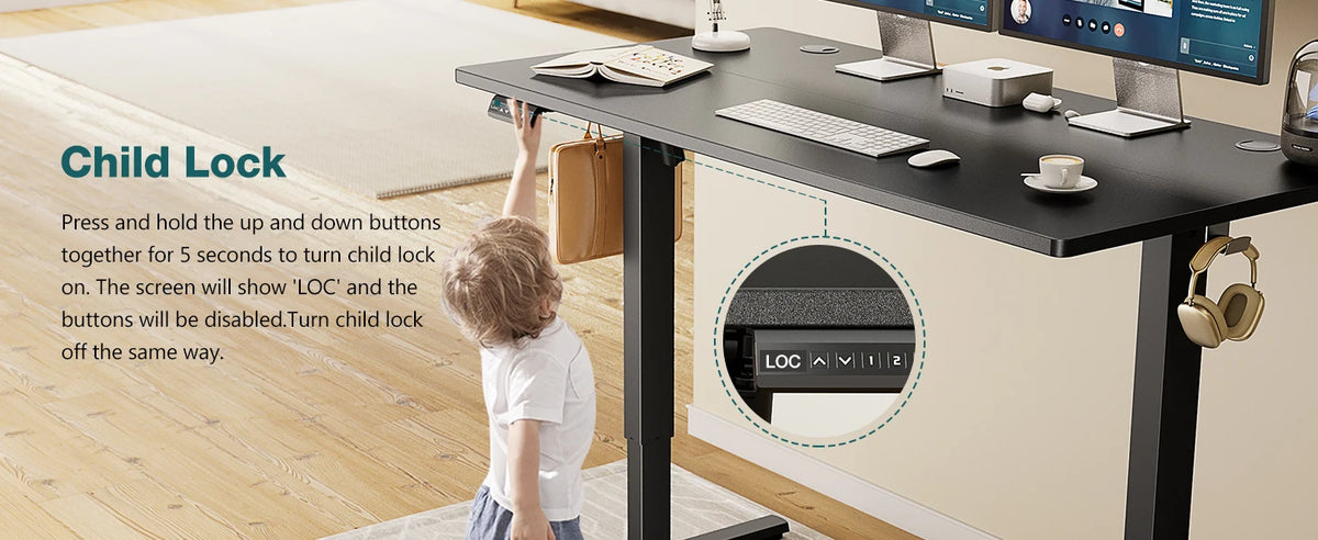 JHK Electric Adjustable Height Standing Desk for Office