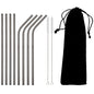 Colorful Metal Drinking Straws Set Stainless Steel
