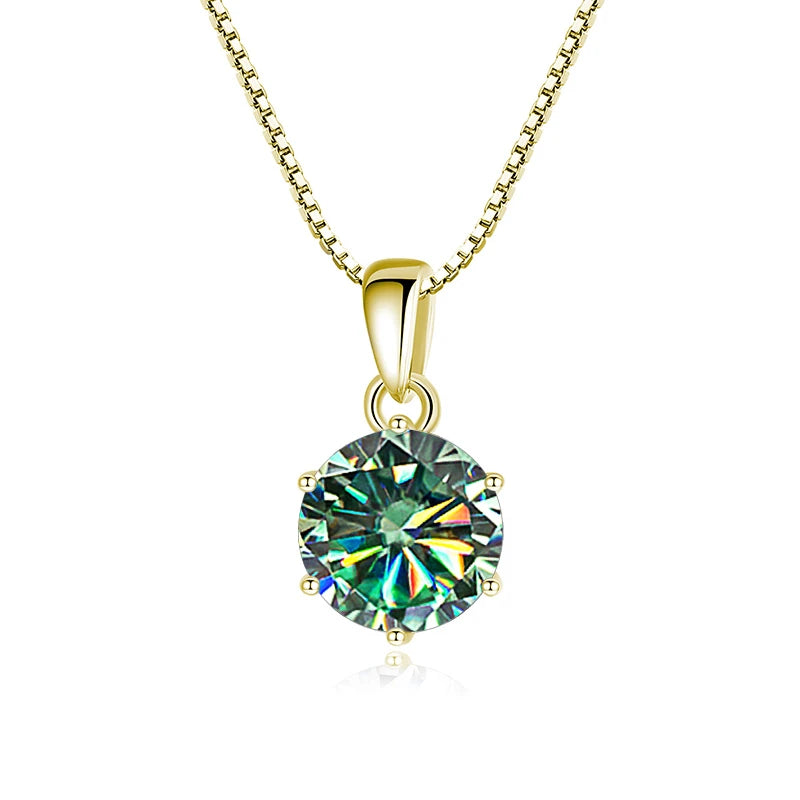 Moissanite Pendant Necklace 925 Sterling Silver Women
