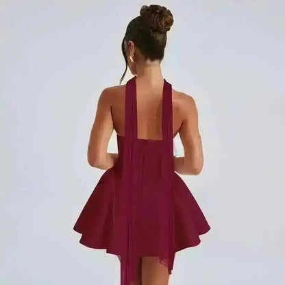 Avrilyaan Off Shoulder Backless A-line Mini Dress