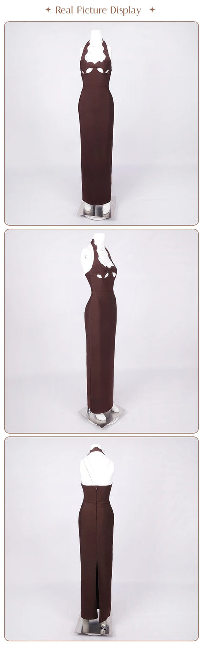Elegant Black Halter Bodycon Dress for Women