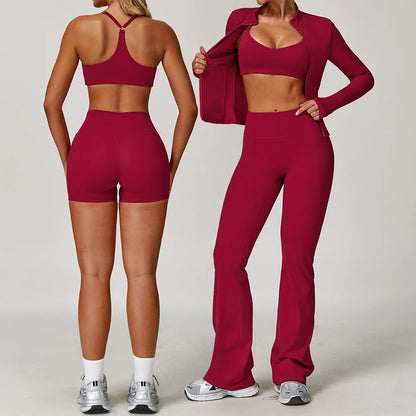 Yoga Suit Sports Set for Women Long Sleeve Athletic Wear