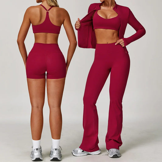 Yoga Suit Sports Set for Women Long Sleeve Athletic Wear