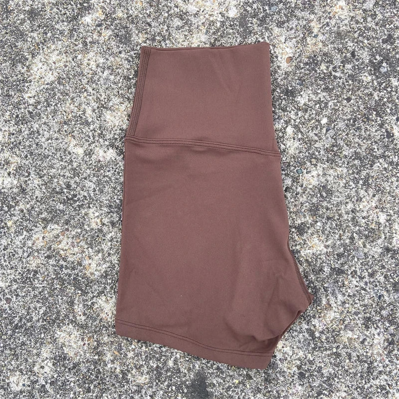 High Waist Yoga Shorts for Women in Solid Color