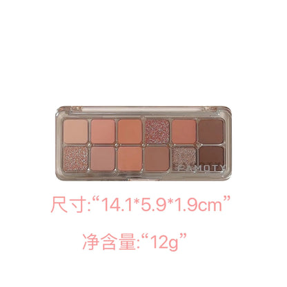 12-Color Matte Eyeshadow Palette Tea Apricot Earth Tones