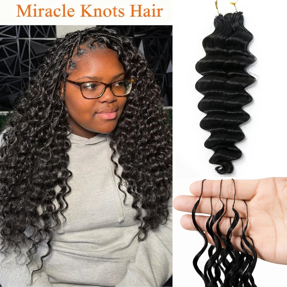 Deep Wave Crochet Human Hair Extensions for Braiding