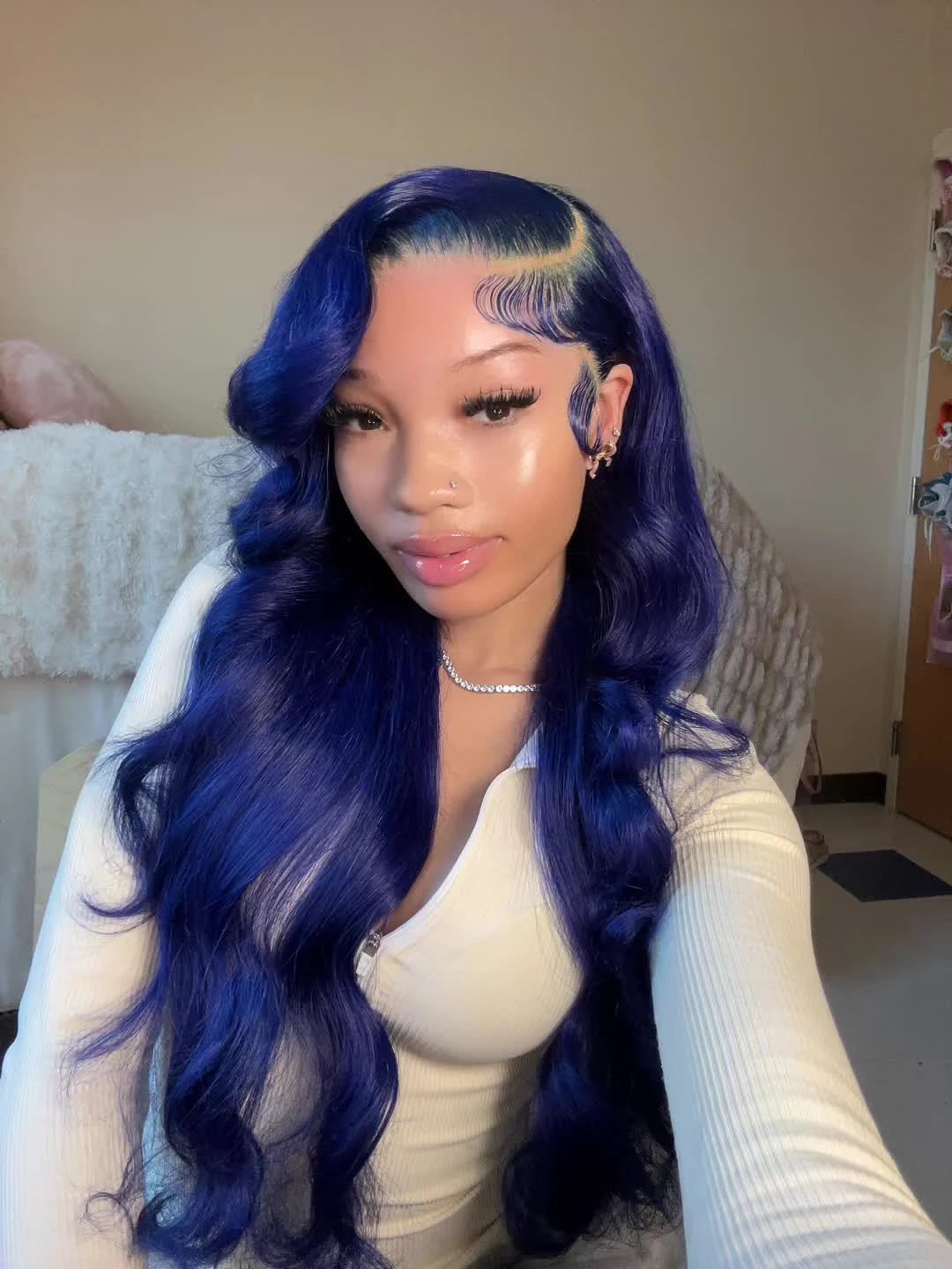 Dark Blue 13x4 Lace Front Wig Human Hair Body Wave