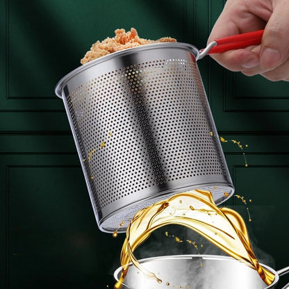 Stainless Steel Deep Fryer with Strainer Basket