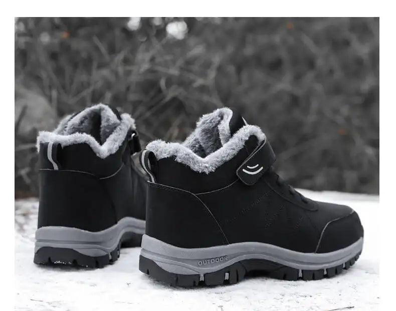 Men's Winter Ankle Snow Boots with Plush Lining