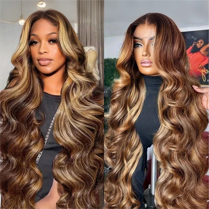 30 Inch Honey Blonde Ombre Lace Front Wig Human Hair