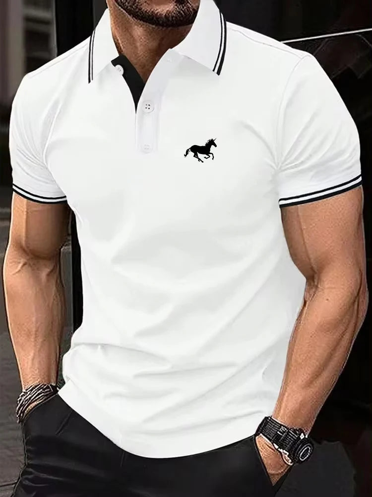 Men's Casual Short Sleeve Polo Shirt Summer Top