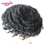 Curly Human Hair Toupee for Men Full PU Natural Color