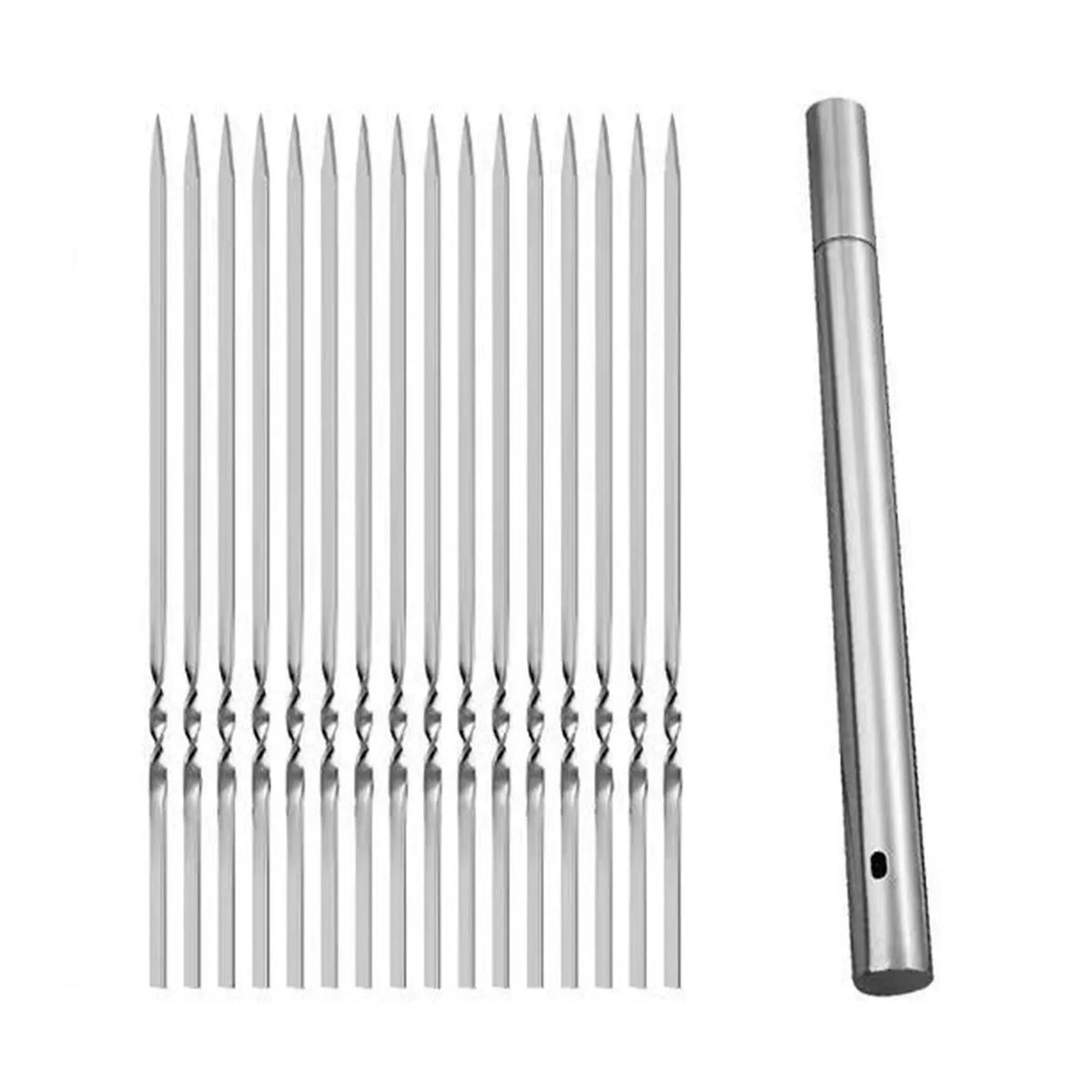 20 Pcs Stainless Steel Rotatable Barbecue Skewers