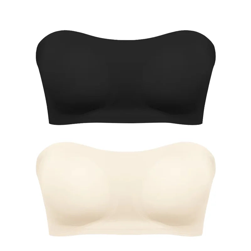 Women's Strapless Push Up Bra Removable Padded Seamless