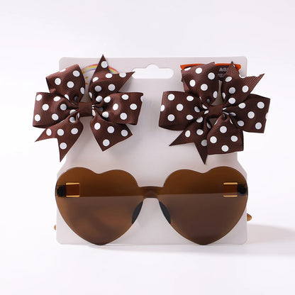 Solid Dot Hair Bows Clip for Baby Girls