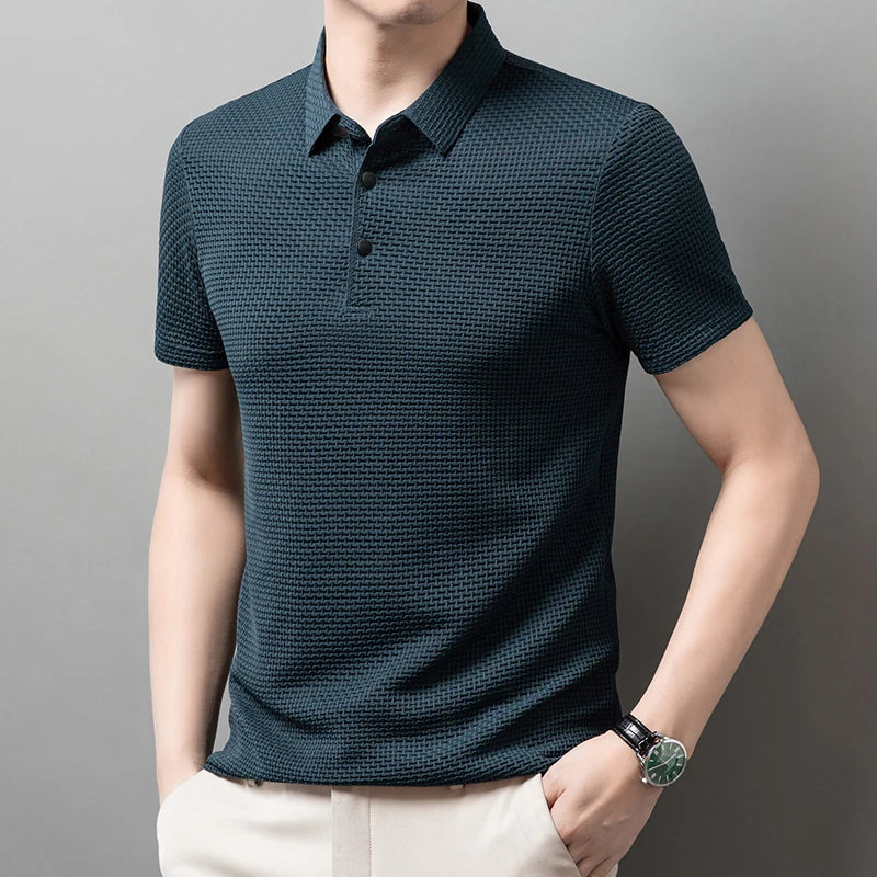 Men's Casual Short Sleeve Solid Color Polo Shirt