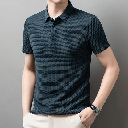 Men's Casual Short Sleeve Solid Color Polo Shirt