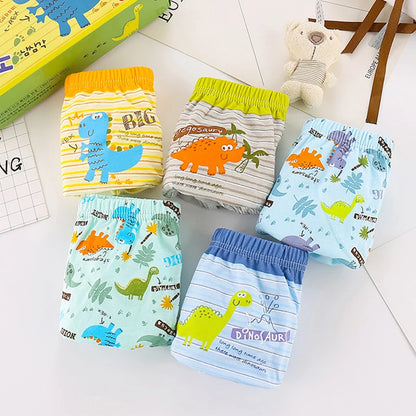 Cotton Dinosaur Cartoon Boys Briefs 3 Pcs Set