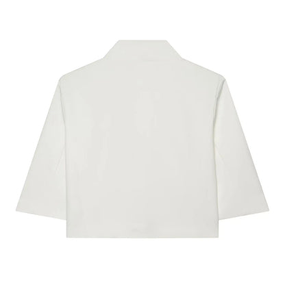 Ladies Short Sleeve Blazer Polyester Stand-up Collar