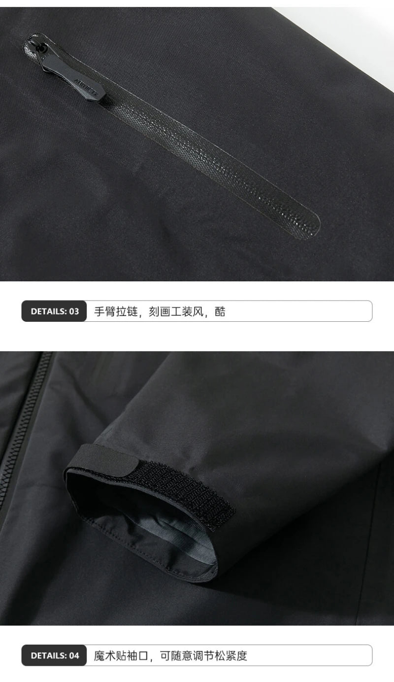 Three Layer Waterproof Windbreaker Jacket for Camping