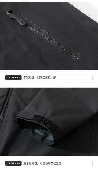 Three Layer Waterproof Windbreaker Jacket for Camping