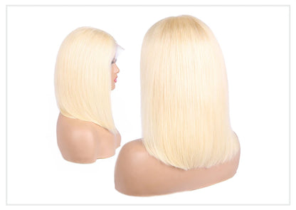 613 Blonde Bob Human Hair Lace Frontal Wig