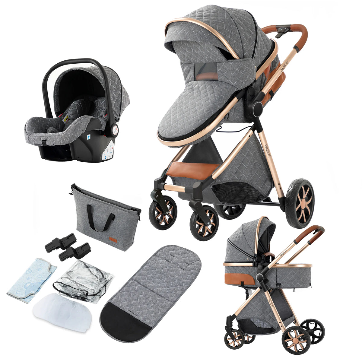 Lightweight 3 in 1 Baby Stroller Travel System