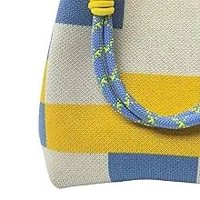 Mini Knitted Bucket Bag Women Colorblock Wristlet Purse