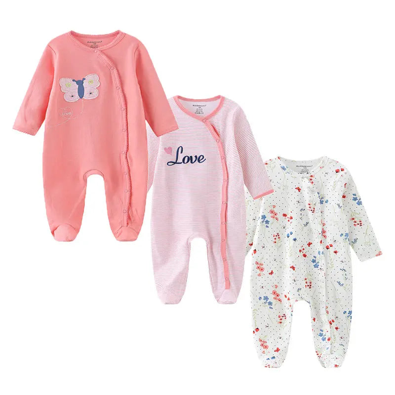 Kiddiezoom Unisex Cartoon Long Sleeve Romper 100% Cotton