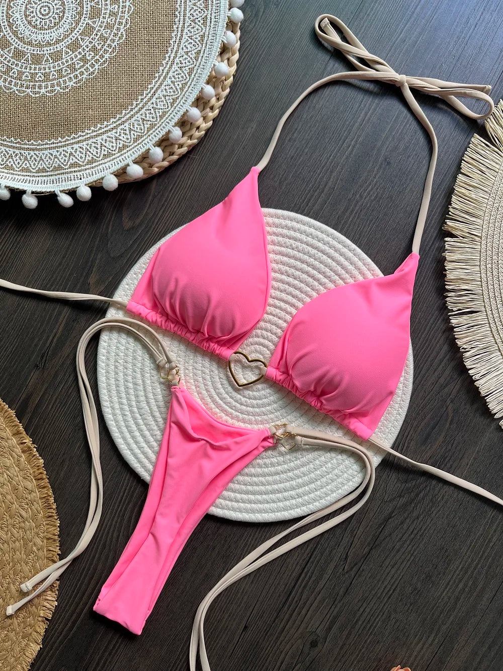 RUOTONSEPT Solid Color Bikini Set Women's Swimwear