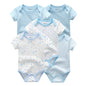 Kiddiezoom Cartoon Short Sleeve Baby Bodysuits 100% Cotton