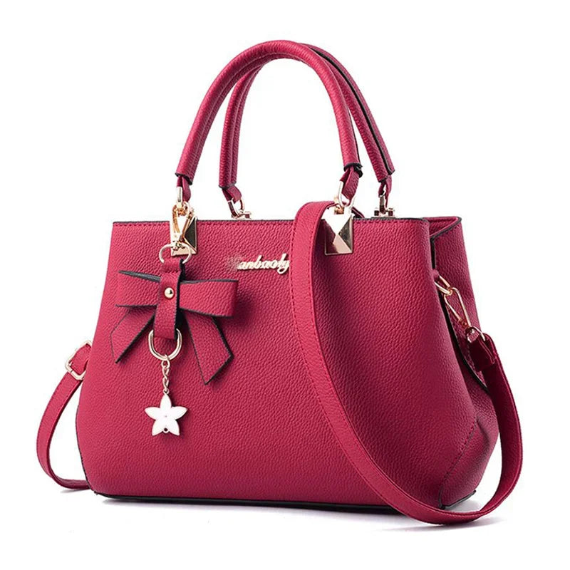 Elegant Plum Bowknot Crossbody Bag for Women