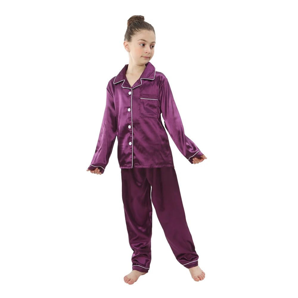 Silk Satin Pajamas Set for Kids