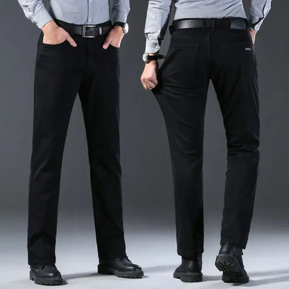 Men's Slim Black Denim Jeans with Slight Stretch