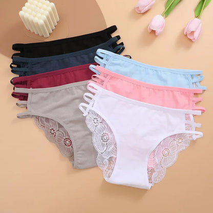 3PC Set Women's Floral Lace Low Rise Briefs