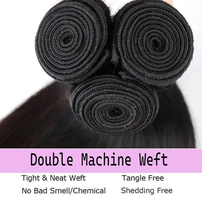 Brazilian Virgin Hair Straight Bundles Natural Black 26 28 30 Inch