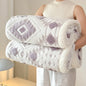 Geometric Jacquard Fleece Blanket Double Layer Taffeta